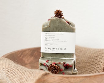 Evergreen Forest Organic Handmade Soap for Face and Body | Cold Processed | Free of Palm Oil