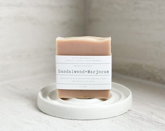 Sandalwood + Marjoram | 100% Natural Handmade Soap | Organic Soap | Vegan | Botanical Handmade Soap | Gift for her