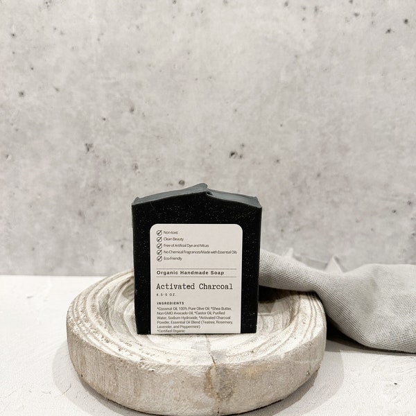 Activated Charcoal Soap Bar  l All Natural Handmade Soap l Botanical Handmade Soap l Charcoal Soap l Organic Soap