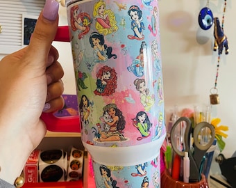 Pink Princesses Metal 40oz Quencher Tumbler