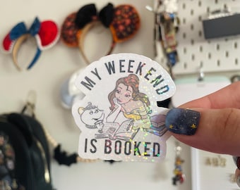 My Weekend is Booked Sticker//Bookish Stickers// Princess // Kindle Stickers