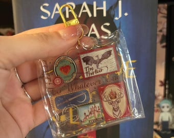 Porte-clés livresques quelle que soit la fin//breloque de sac