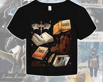Chemise livre dragons// T-shirt bébé// Top court// Sweat-shirt// Livres//Fantaisie