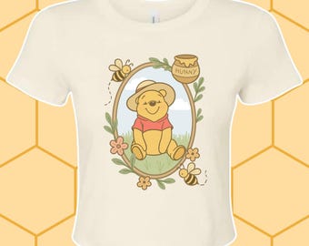 T-shirt ours miel// T-shirt bébé// Top court