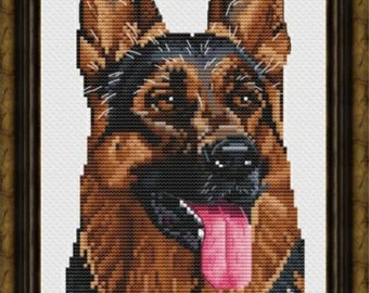 Dog German Shepherd Counted Cross Stitch Pattern