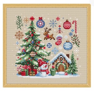 Modèle de point de croix compté pour Noël et le nouvel an