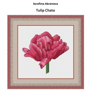 Patrón de punto de cruz contado Tulip Chato