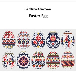 Ukrainian Folk Easter Eggs Counted Cross Stitch Pattern