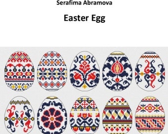 Ukrainian Folk Easter Eggs Counted Cross Stitch Pattern