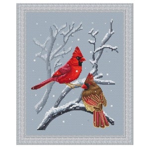Cardinals Counted Cross Stitch Pattern