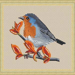 Robin Counted Cross Stitch Pattern, Robin Embroidery Chart image 10