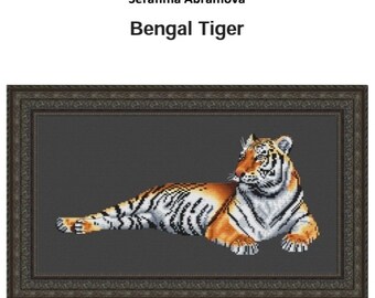 Tiger Counted Cross Stitch Pattern | Bengal Tiger without a Background Cross Stitch Chart
