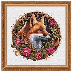 Fox Celtic Animal Zodiac Counted Cross Stitch Pattern