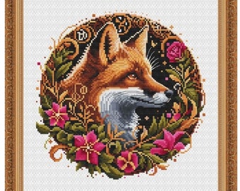 Fox Celtic Animal Zodiac Counted Cross Stitch Pattern