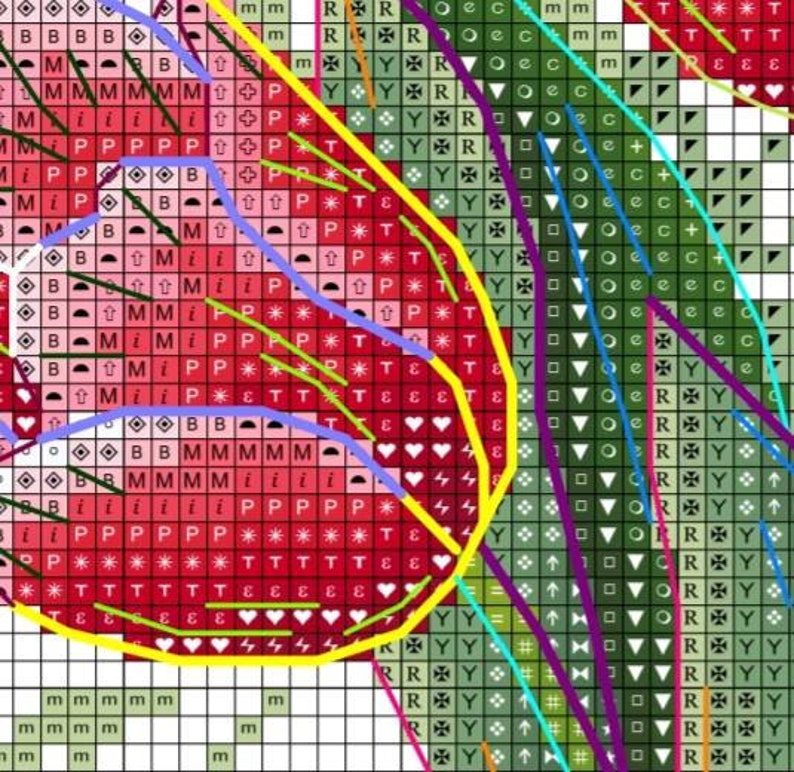 Tulpen met een vlindertelpatroon, kruissteekschema voor lentetederheid afbeelding 2