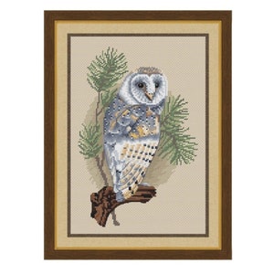 Barn Owl Counted Cross Stitch Pattern