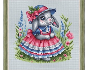 Funny Rabbit Counted Cross Stitch Pattern