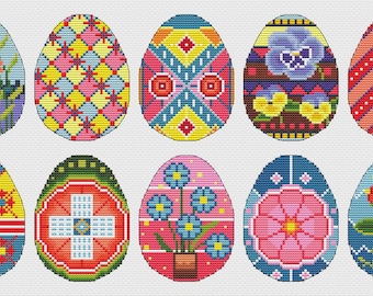 Easter Eggs Counted Cross Stitch Pattern