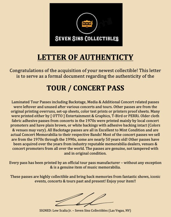 Madonna Sex The Book Tour Authentic Backstage Concert Pass Coa Etsy France Madonna Sex The Book Tour Authentic Backstage Concert Pass Coa Etsy France