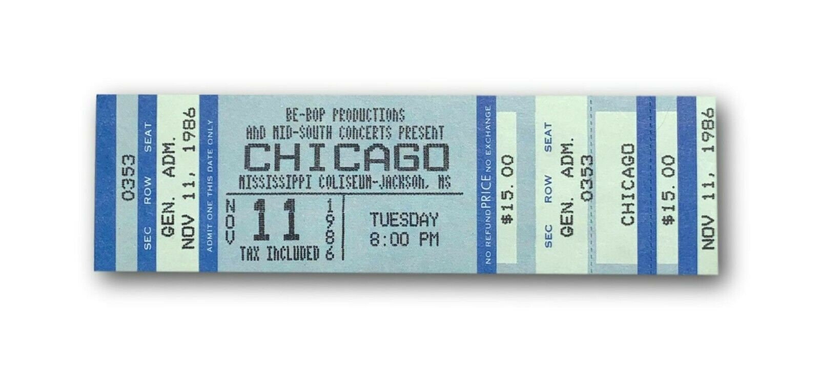 Chicago Authentic 1986 Concert Ticket Pass Band Tour Original Etsy