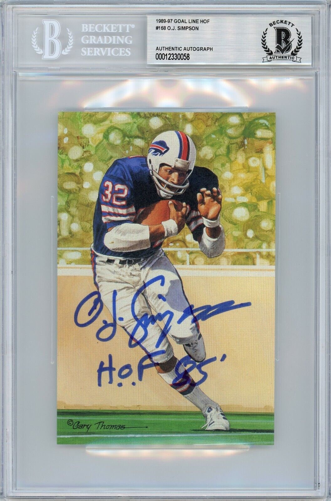 O.J. Simpson Signed Goal Line Art Card Inscribed Beckett GLAC - Etsy