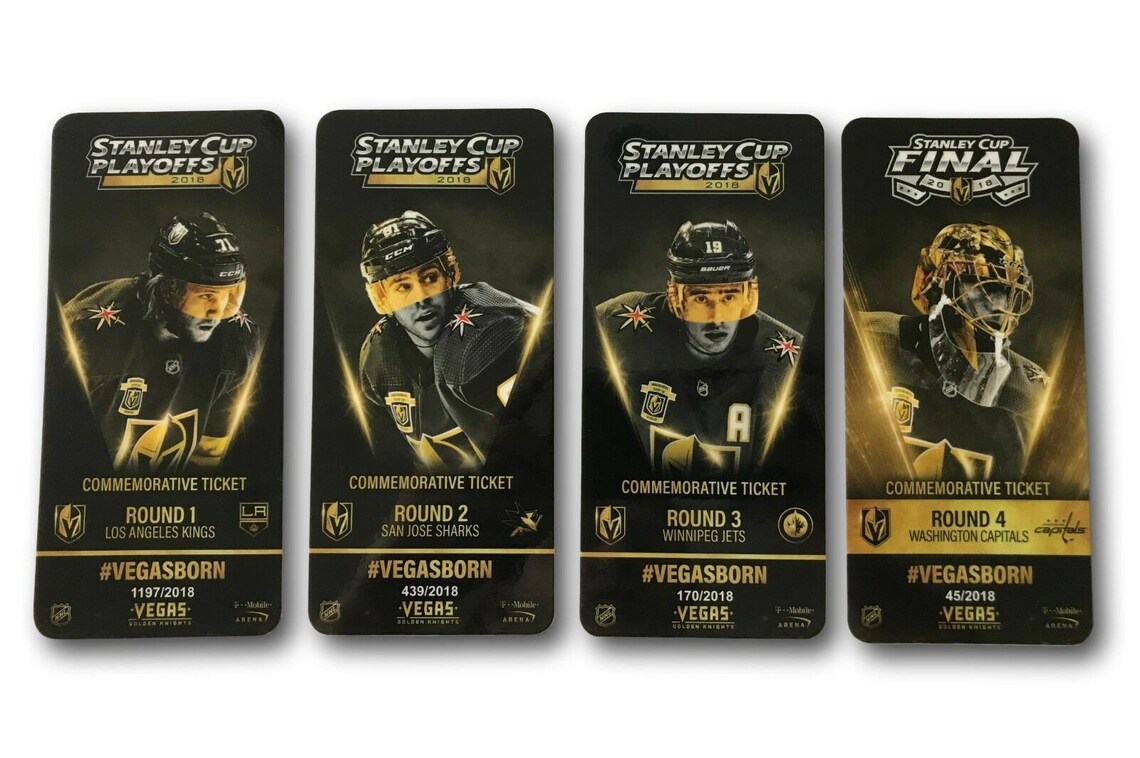 Vegas Golden Knights Commemorative Playoff Tickets Set D/2018 Etsy España
