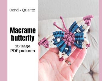 Macrame butterfly pdf pattern. Beginner macrame patterns. macrame tutorials, diy macrame.