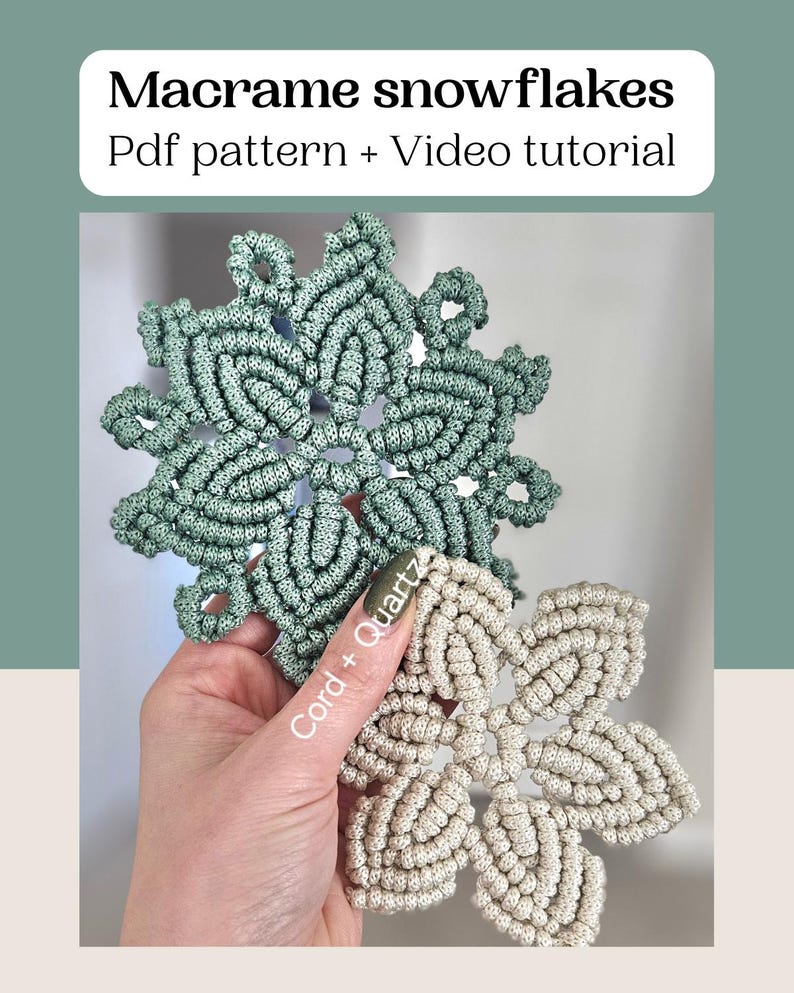Macrame Snowflake Coaster Pdf Pattern. Beginner Christmas Macrame ...