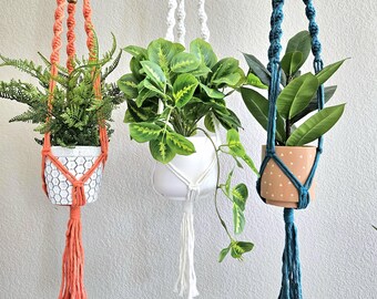 Handmade Macrame Plant Hanger: Boho Home Decor, 100% Cotton