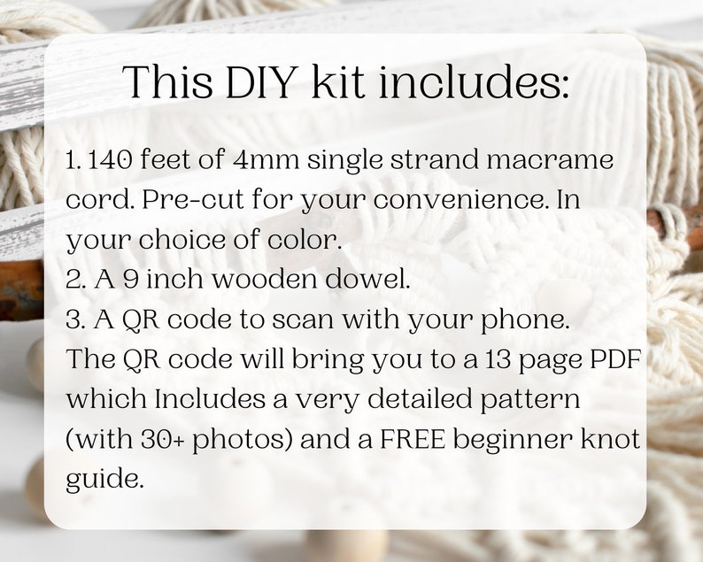 Beginner macrame plant hanger kit. Craft kits for adults and kids. Bohemian home and wall decor diy kit. Macrame wall hanging kit image 2