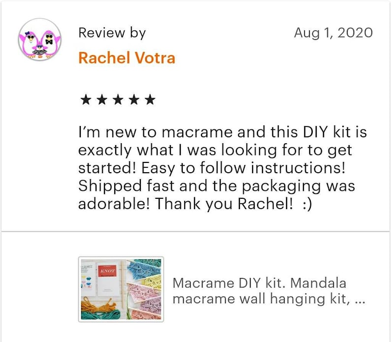 Beginner DIY Macrame craft kit. Macrame wall hanging kit, Craft kits for adults and kids. DIY boho wall decor. Macrame tutorial kit image 10