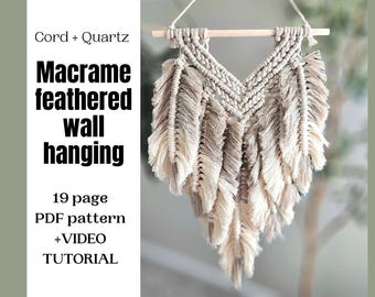 Macrame Feather Wall Hanging Pattern: Layered Design (PDF + Video)