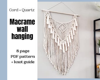 Padrão de macramê para pendurar na parede: decoração boho faça você mesmo para iniciantes (padrão em PDF)