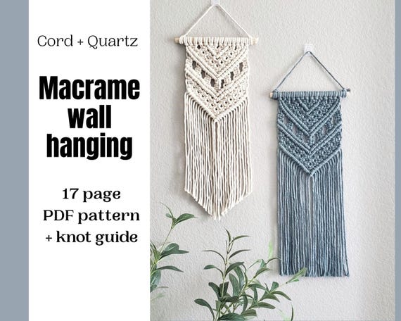 Beginner macrame wall hanging pdf pattern. macrame patterns. macrame tutorials, diy macrame. boho home and wall decor diy.