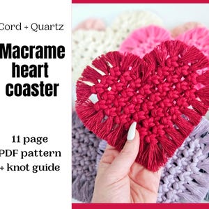 Beginner Macrame Heart Coaster Pattern: DIY Valentines Decor (PDF Pattern)