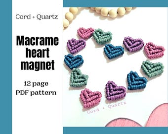 Macrame Heart Magnet Pattern: Beginner DIY Home Decor (PDF Pattern)