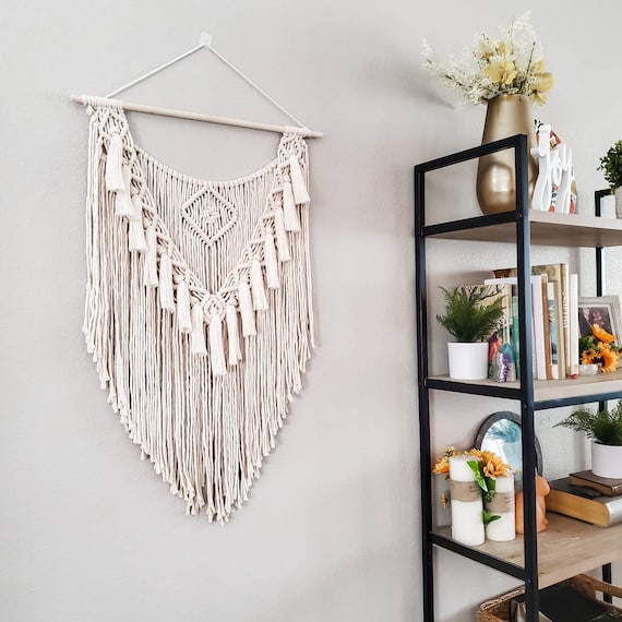 RQWZBCHX DIY Macrame Wall Hanging Kits, 3 Patterns Macrame DIY Wall Hangers For Beginners, Home Decor With 200 Meters Macrame Cord, 3 Pcs Wooden Dowels And Ins
