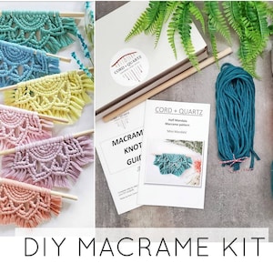 Beginner DIY Macrame craft kit. Macrame wall hanging kit, Craft kits for adults and kids. DIY boho wall decor. Macrame tutorial kit