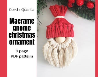 マクラメノームのクリスマスオーナメントのPDFパターン：初心者向け