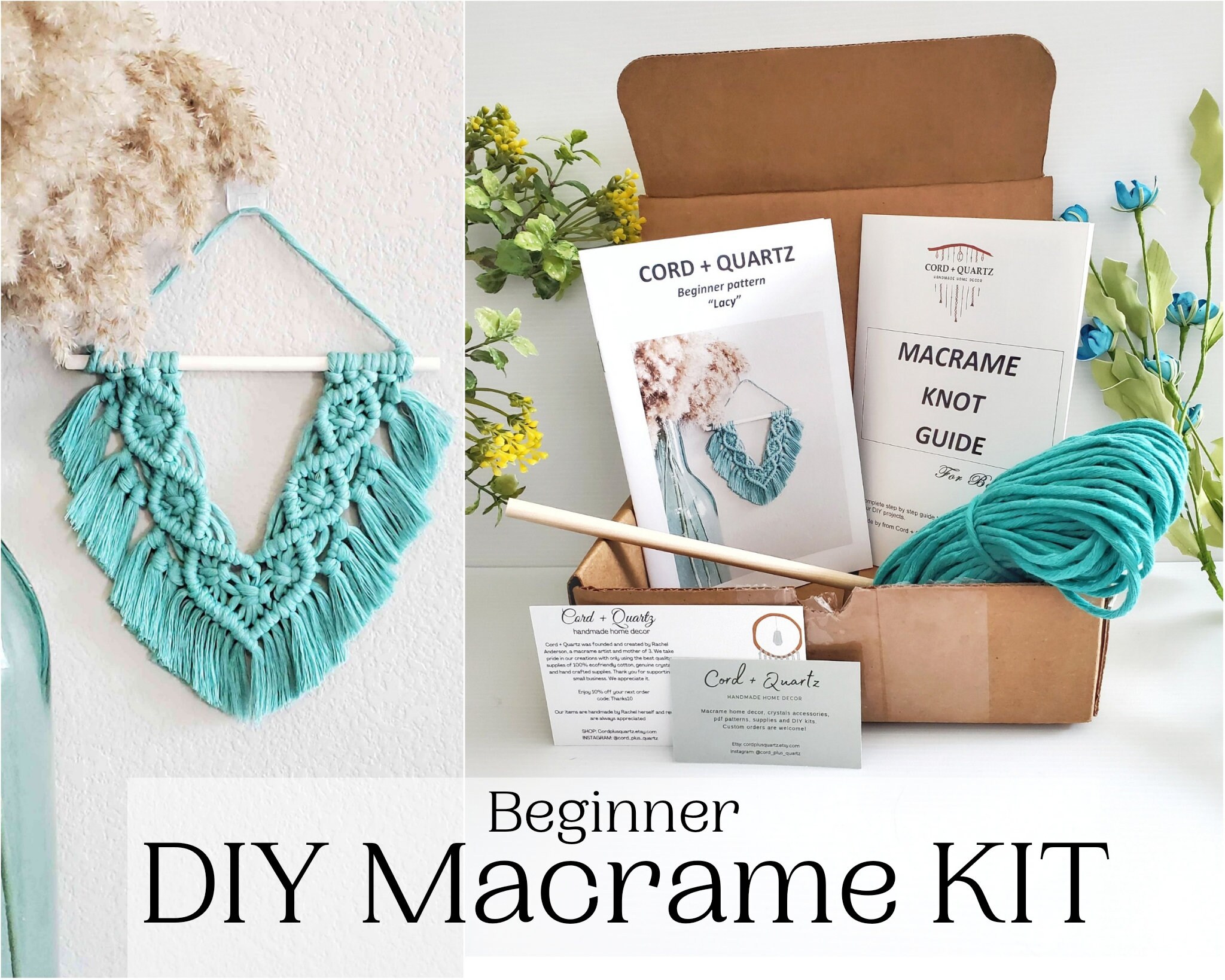 Beginner Macrame Wall Hanging Kit. Craft Kits for Adults and Kids. Bohemian  Home and Wall Decor Diy Kit 