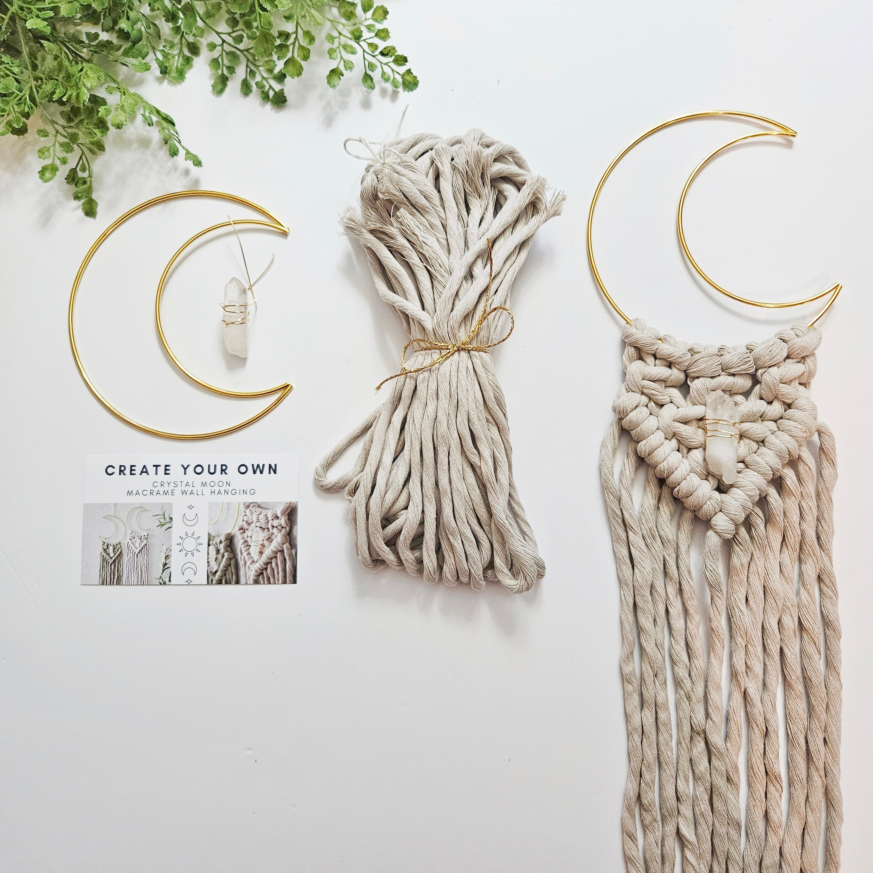 Moon Macrame Tutorial Macrame Moon and Crystal DIY KIT. Beginner Tutorial and Materials. - Etsy