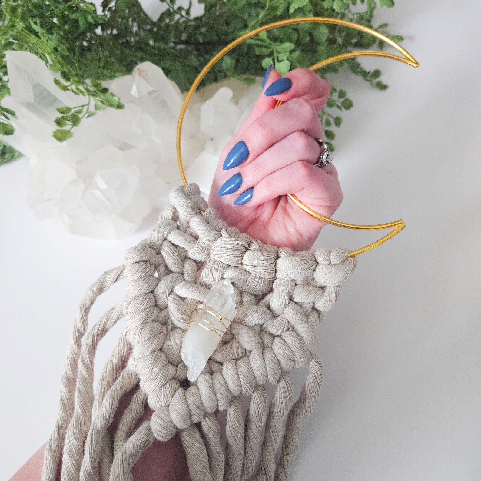 Psychedelic Macrame Macrame Moon and Crystal DIY KIT. Beginner Tutorial and Materials. - Etsy