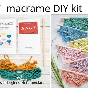 Beginner DIY Macrame craft kit. Macrame wall hanging kit, Craft kits for adults and kids. DIY boho wall decor. Macrame tutorial kit image 6