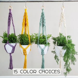 Handmade Macrame Plant Hanger, 100% cotton Boho Home Decor, 15 Colors