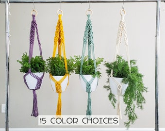 Portavasi in macramè fatto a mano, 100% cotone, decorazione per la casa Boho, 15 colori