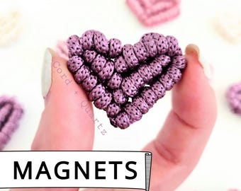 Macrame heart MAGNETS. Strong valentines day magnets. Handmade valentines gifts.