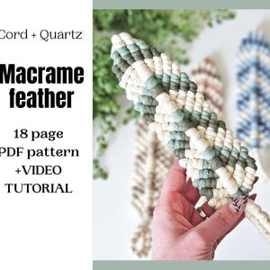 Wzór na pióra makramy: samouczek PDF + wideo dla początkujących
