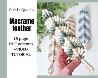 Macrame Feather Pattern: Beginner-Friendly PDF + Video Tutorial