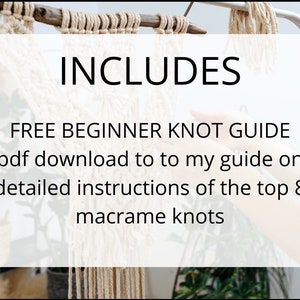 macrame wall hanging pattern.free beginner knot guide. DIY macrame tutorial. instant download step by step pattern. DIY boho home decor. image 3