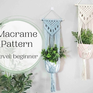 Beginner macrame wall hanging pdf pattern. macrame patterns. macrame tutorials, diy macrame. boho home and wall decor diy.